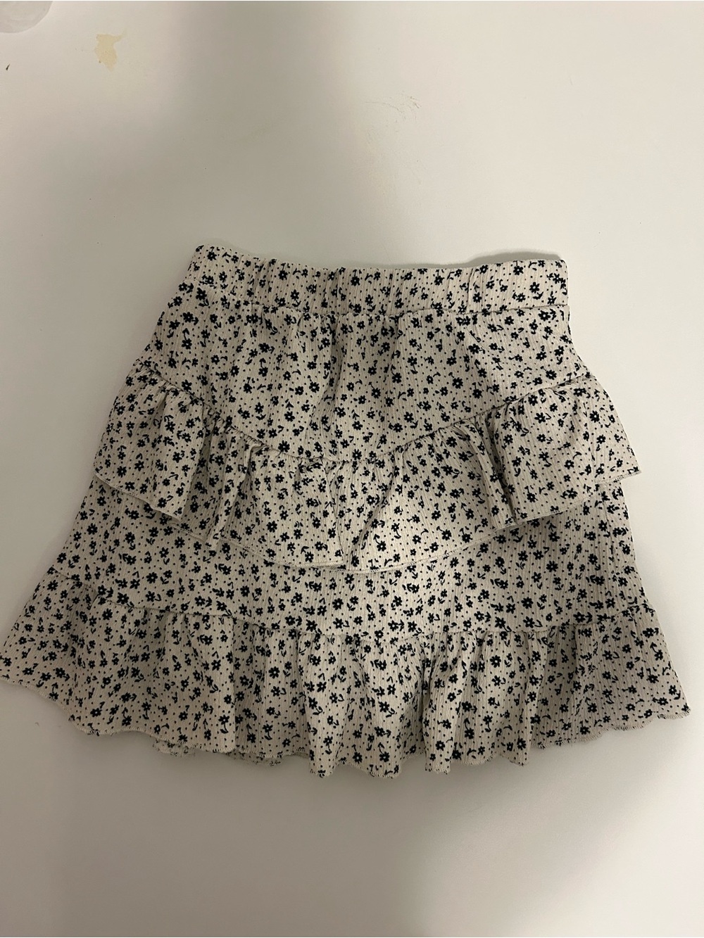 Zara Cream Black Floral Skirt